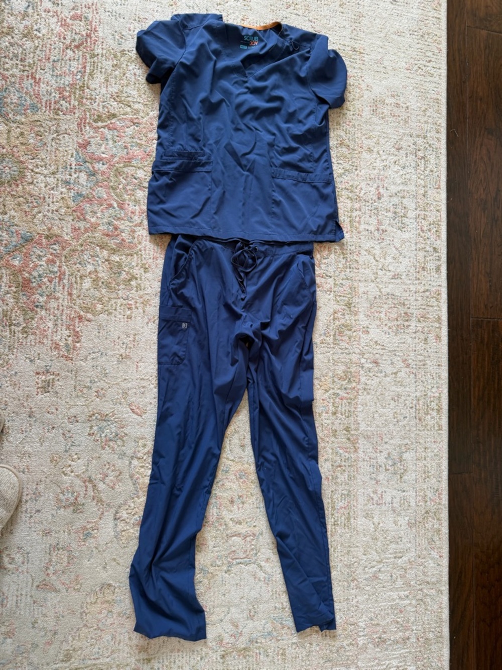 Navy Blue Scrub Joy Scrub Top & Pants Set